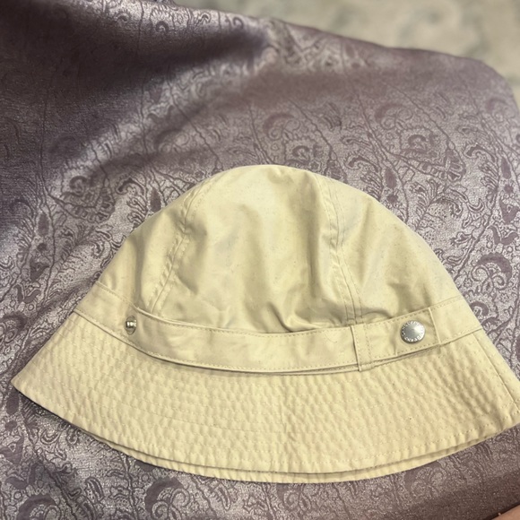LANDS' END Hat Sun Hat Khaki Nylon Bucket Hat Sz S/M Cream - Picture 2 of 9